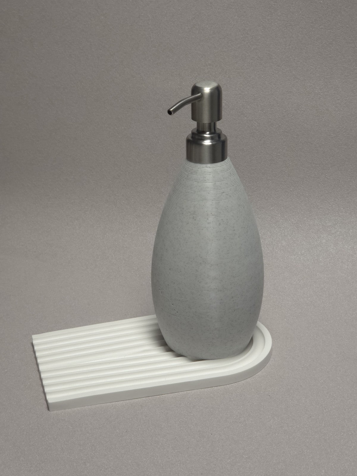 Marble Style Soap Dispenser PETG Bottle Stainless Steel Pump