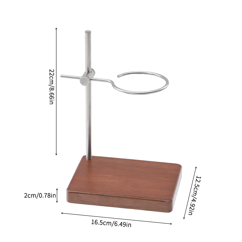 Wood Pour Over Coffee Dripper Stand Stainless Steel V60 Holder